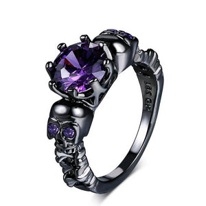 Austrian Gothic Black Gun CZ Crystal Ring