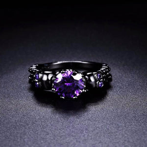 Austrian Gothic Black Gun CZ Crystal Ring