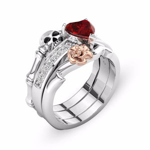 Austrian CZ Crystal 3 Style Gothic Silver Ring