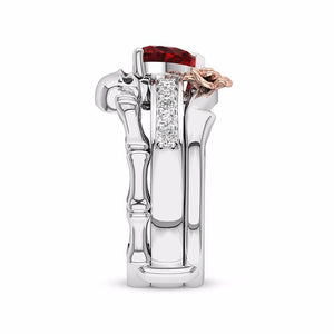 Austrian CZ Crystal 3 Style Gothic Silver Ring