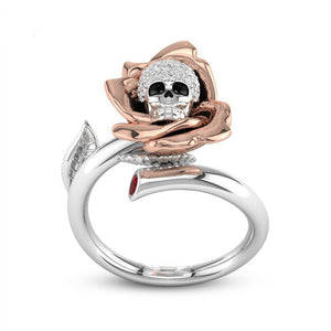 Austrian CZ Crystal Skull Ring -One Size (Adjustable Size)