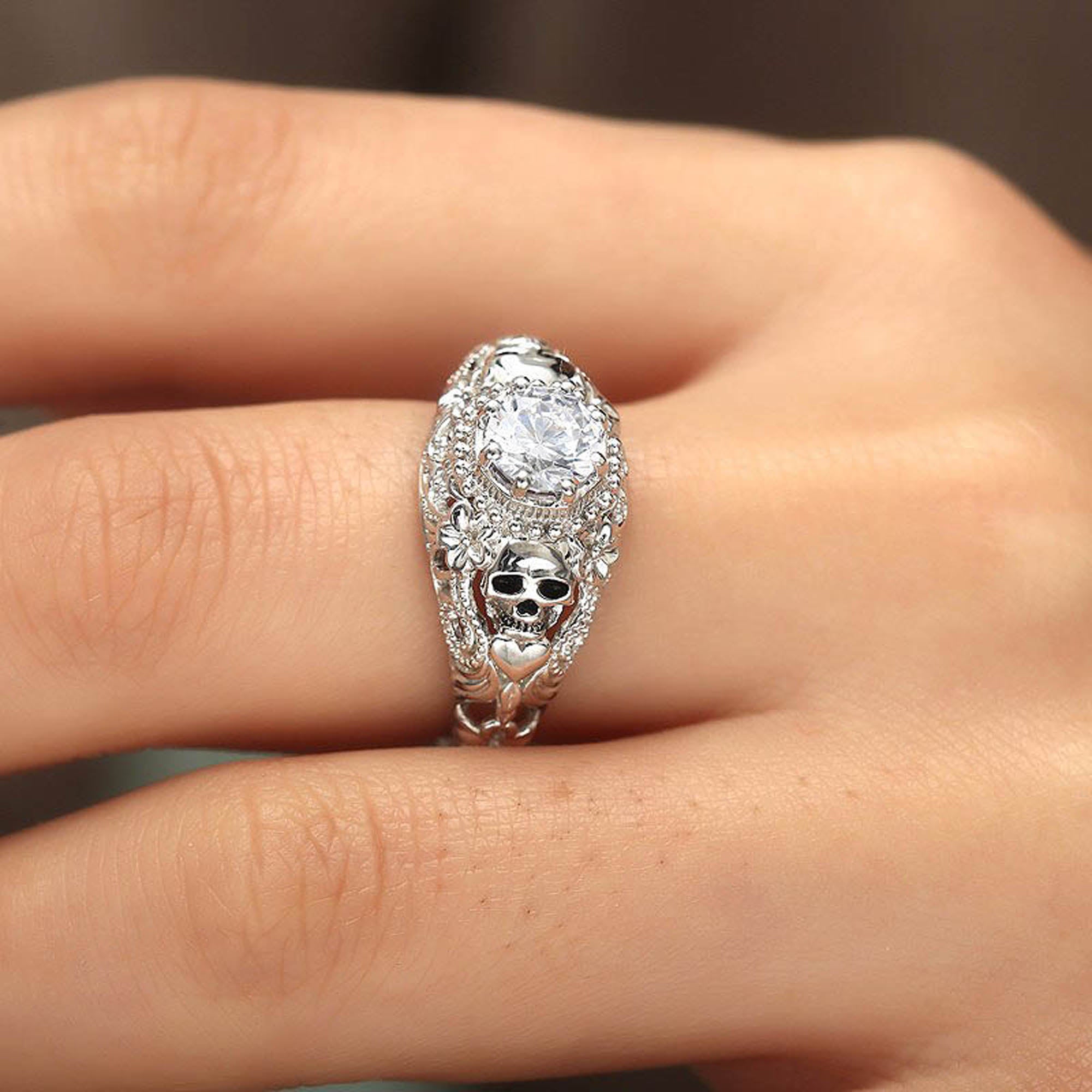 Austrian Gothic  Big CZ Crystal Ring