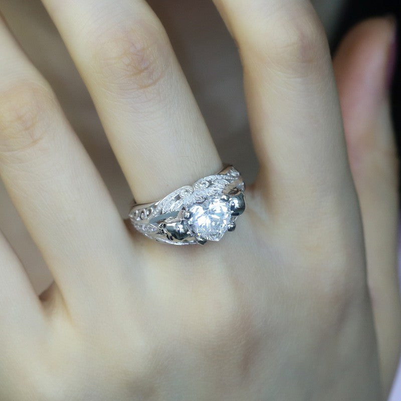 Austrian CZ Crystal Heart Stone Ring