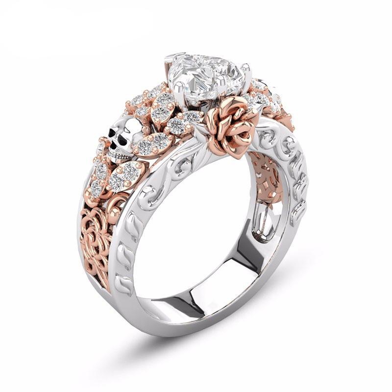 Austrian Rose Flower CZ Crystal Ring