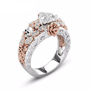 Austrian Rose Flower CZ Crystal Ring