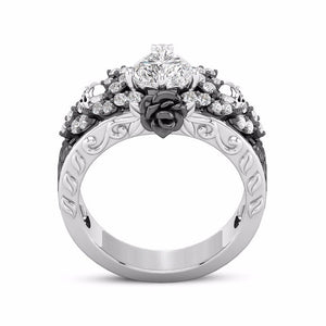 Austrian Rose Flower CZ Crystal Ring