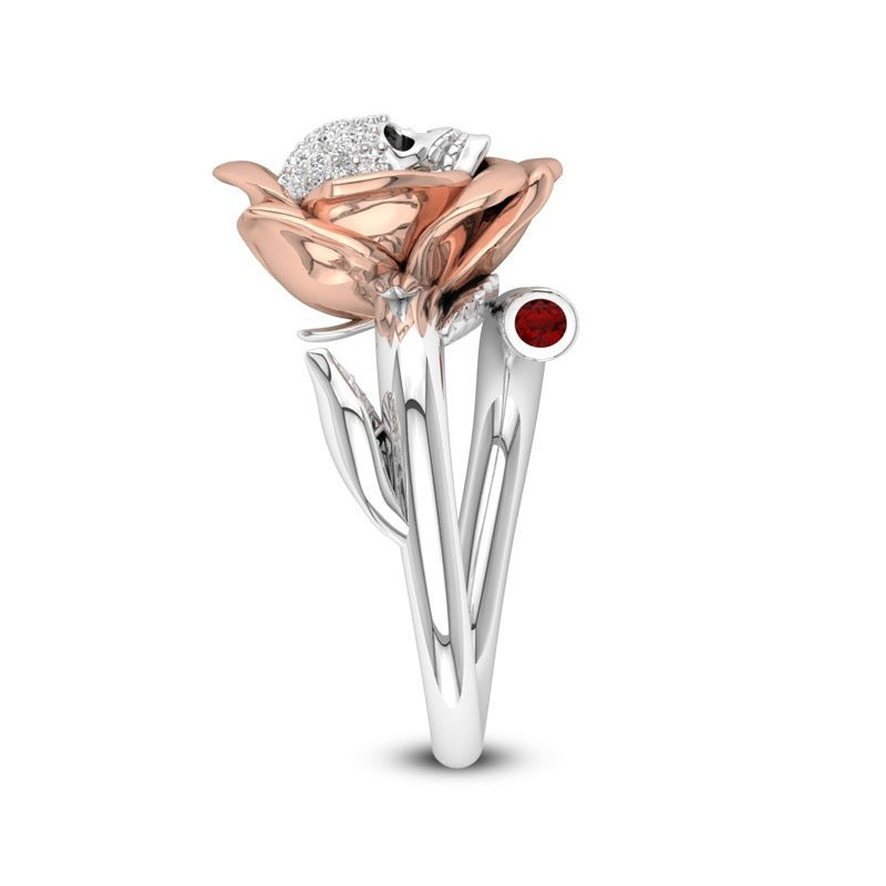 Austrian CZ Crystal Skull Ring -One Size (Adjustable Size)